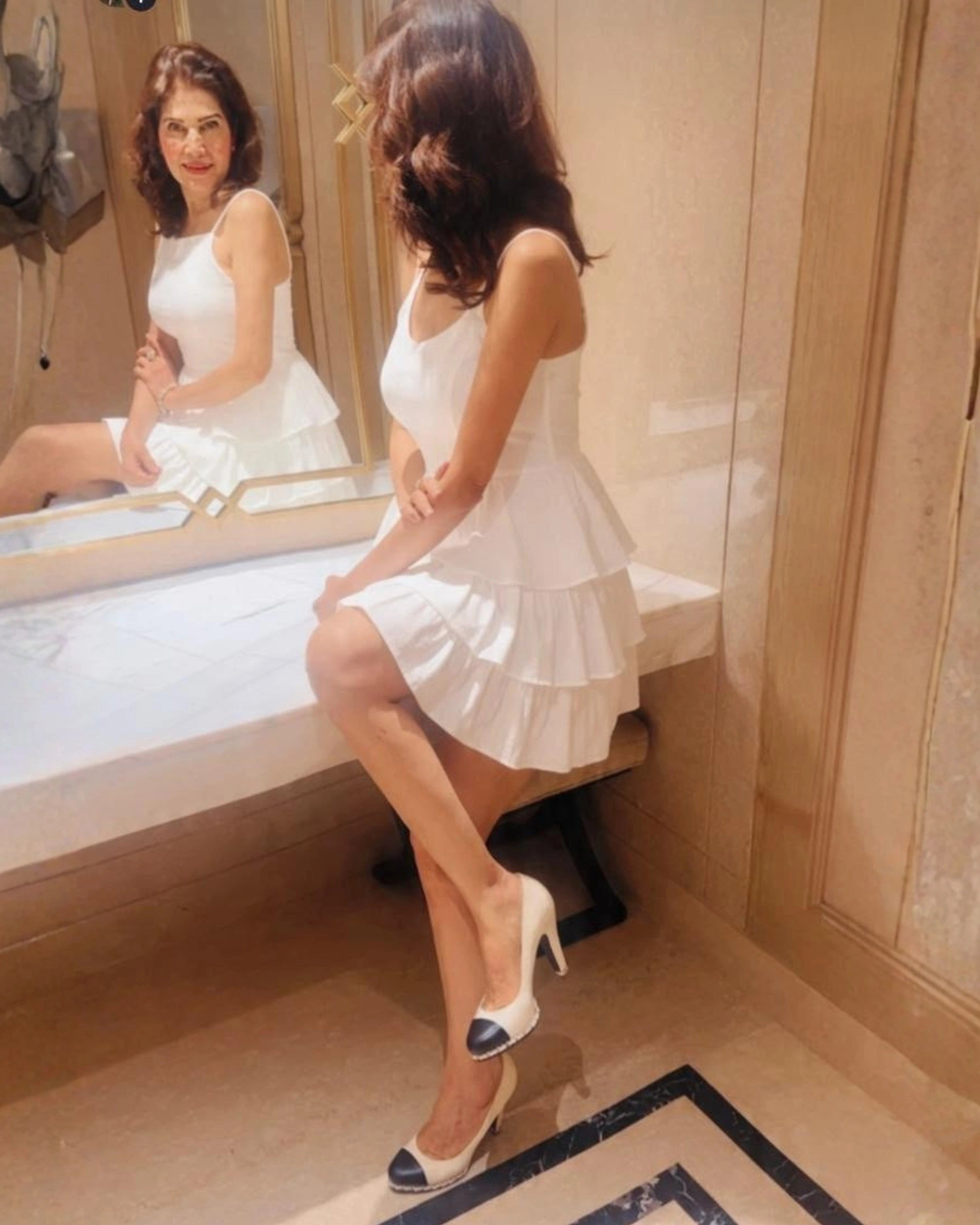 White Ruffle Dress