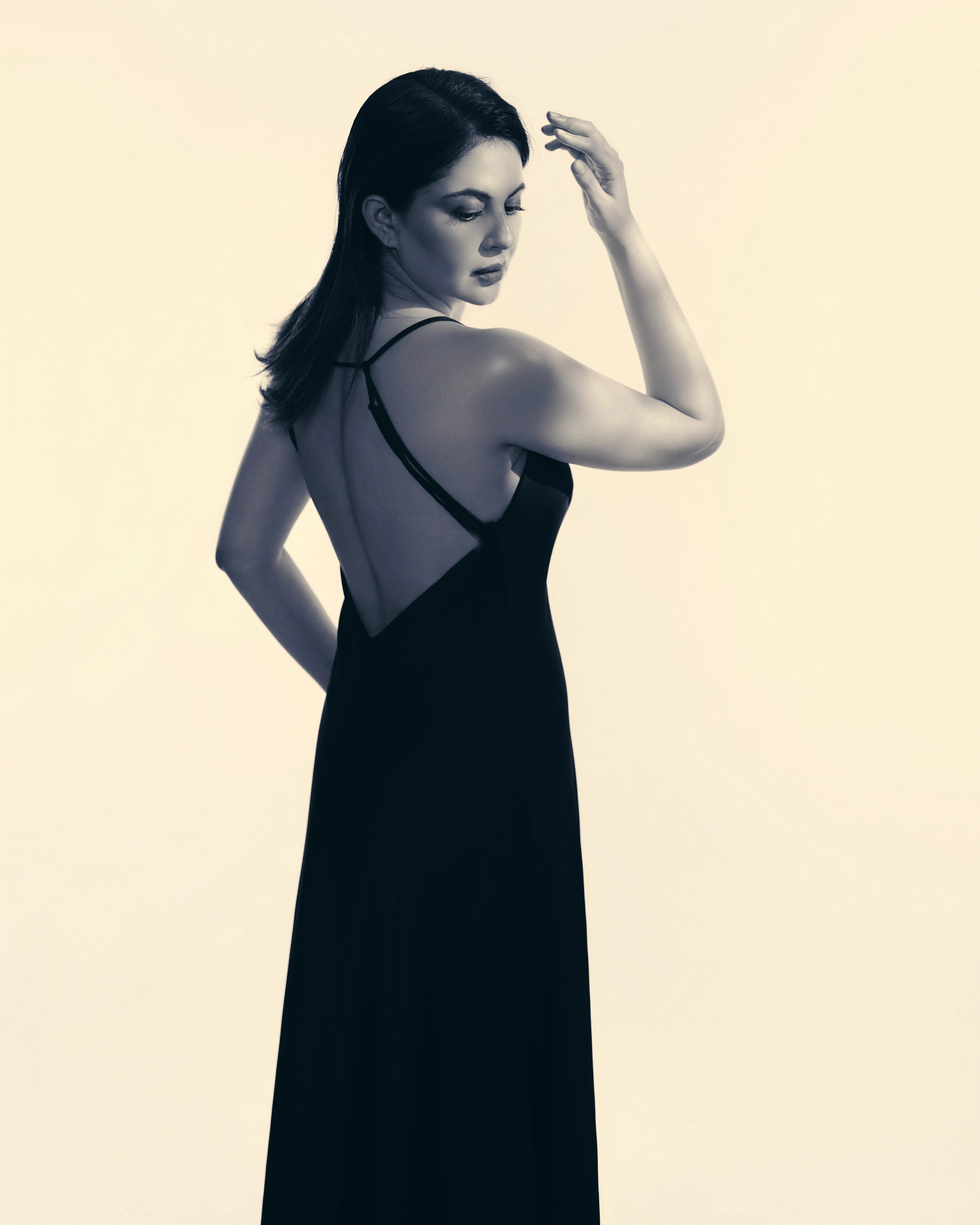 Black Satin Silk Dress