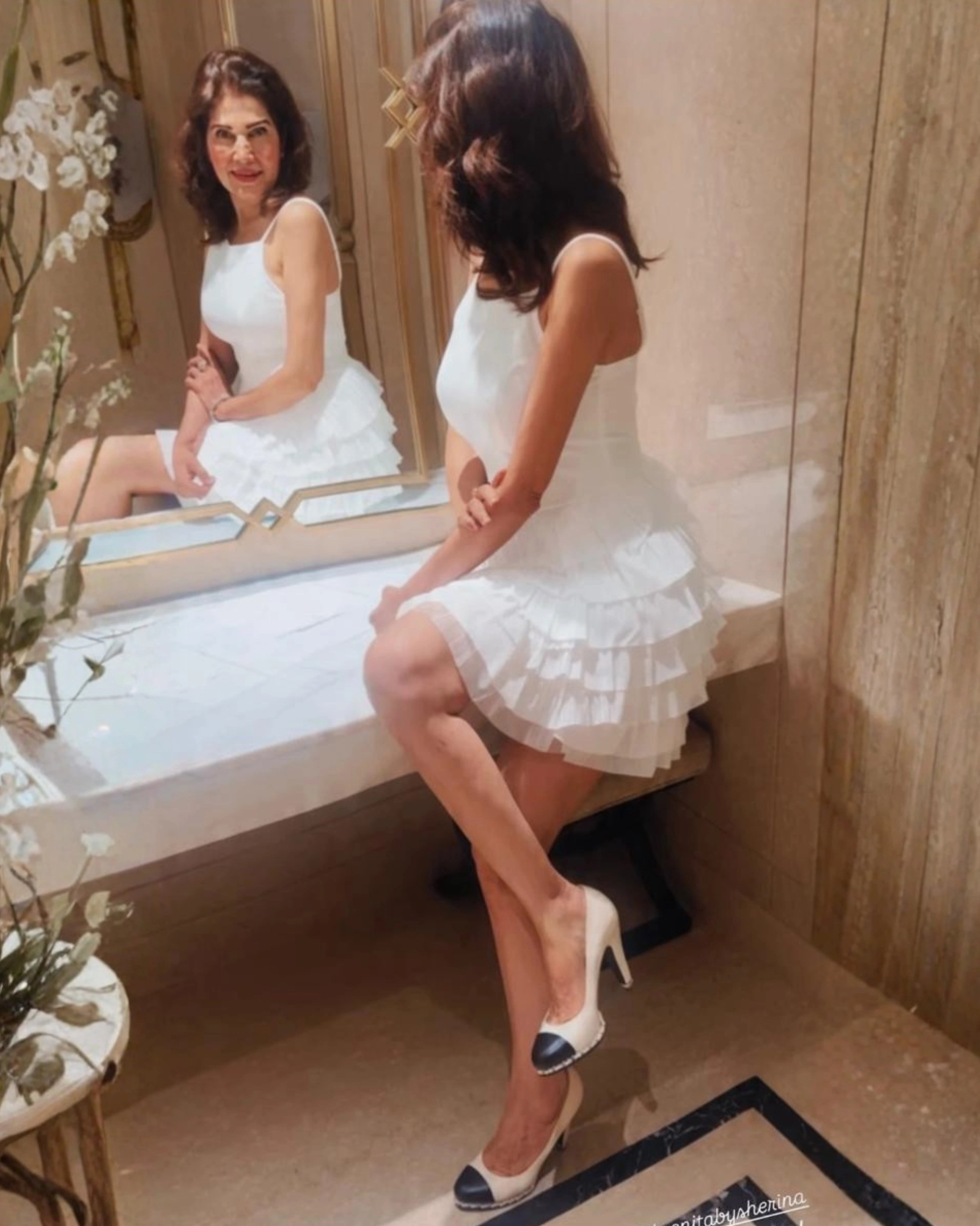 White Ruffle Dress