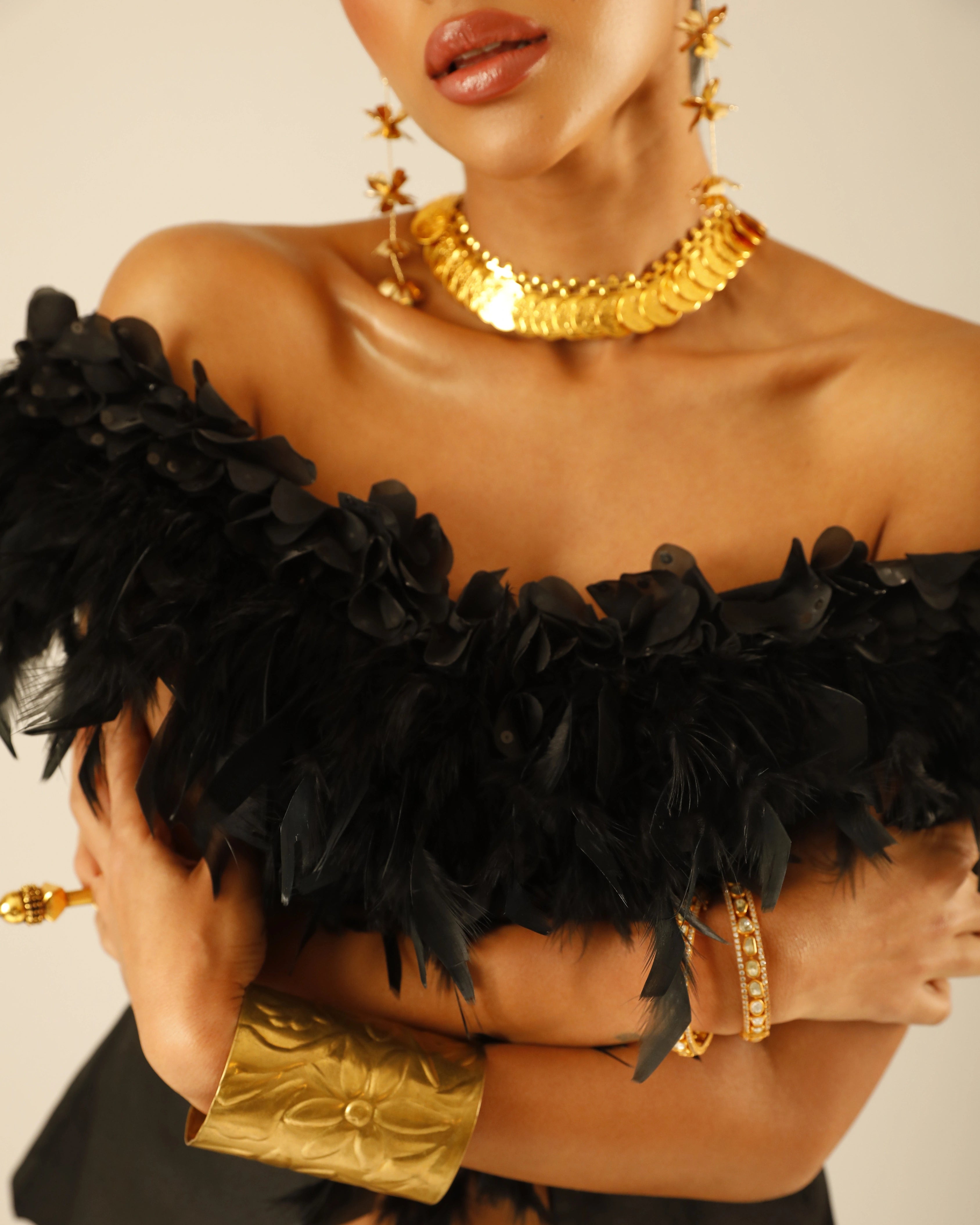 Black Feather Top