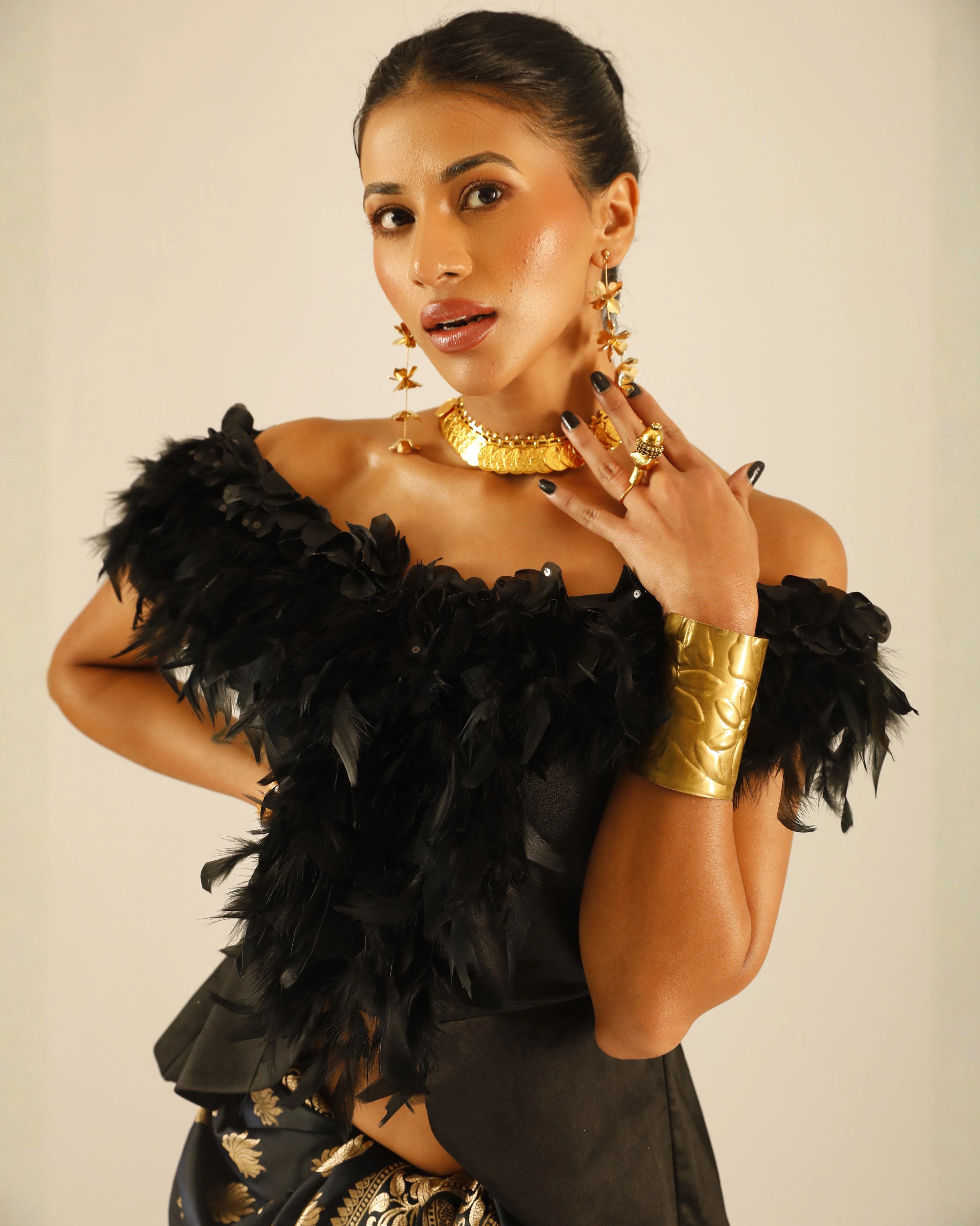 Black Feather Top