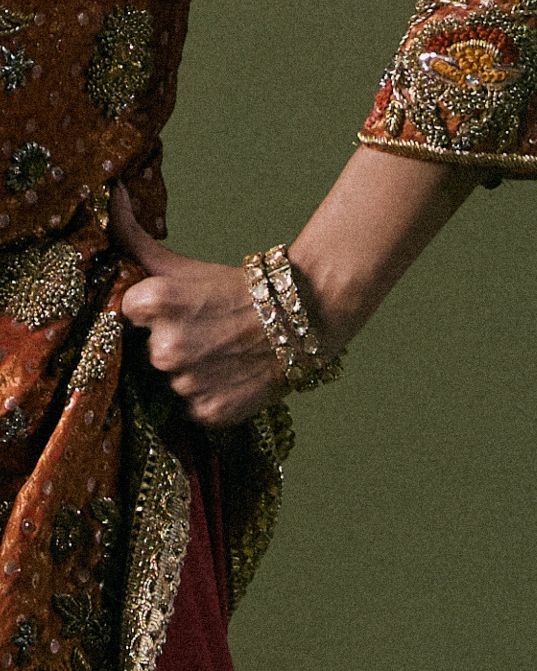 Zohra Polki Raw Diamond Kada Set