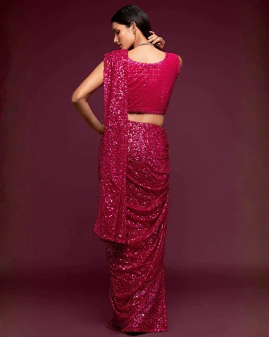 Hot Pink Sequin Blouse