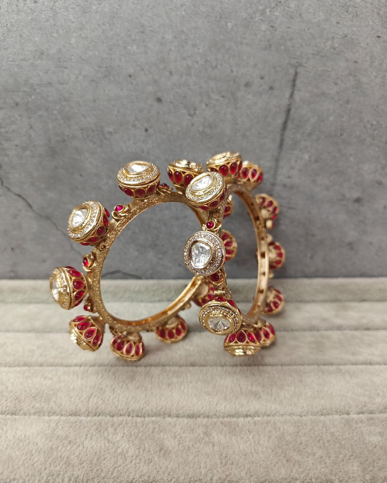 Gold and Polki Single Kada