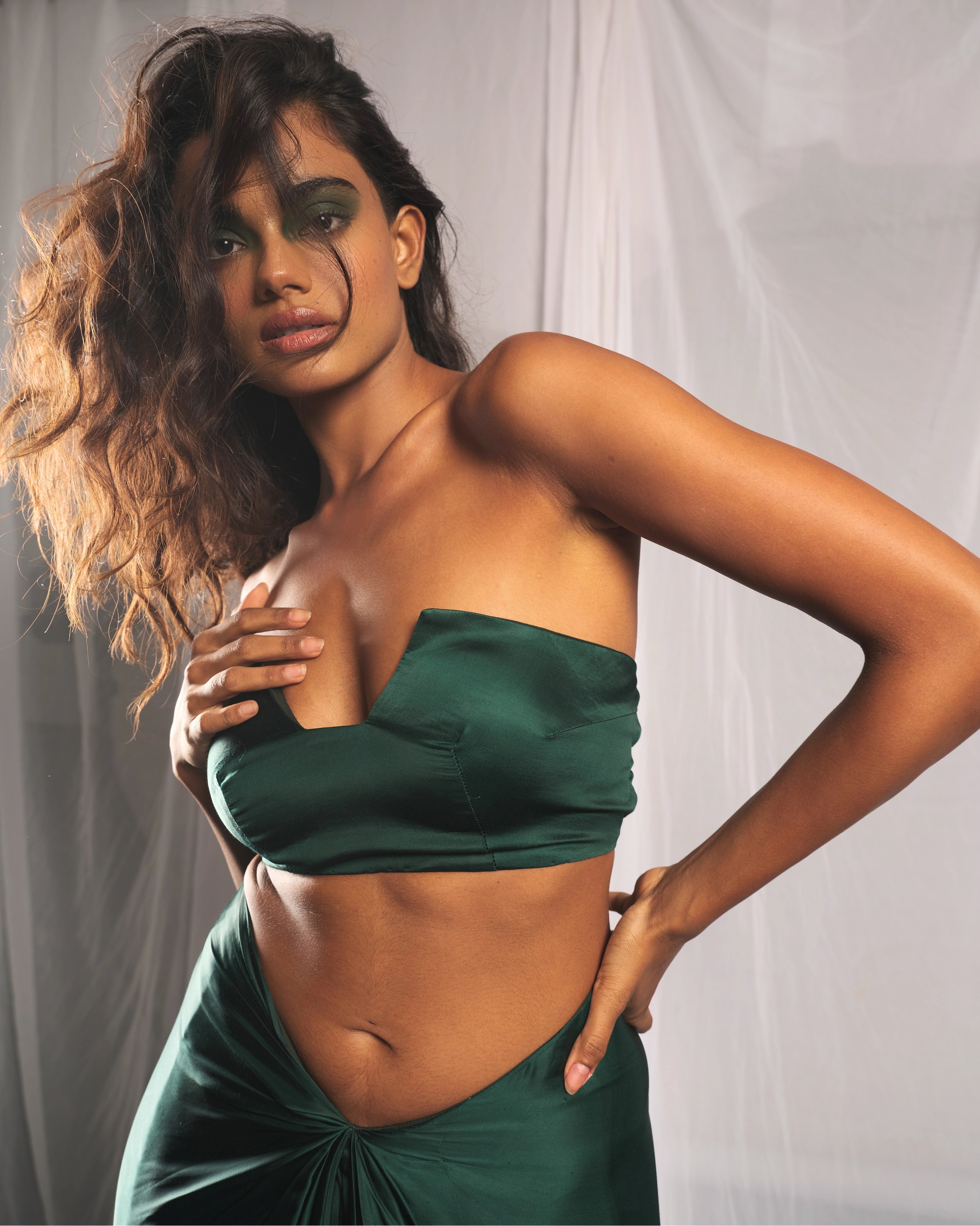 The Silk Emerald Wire Indo Western Set