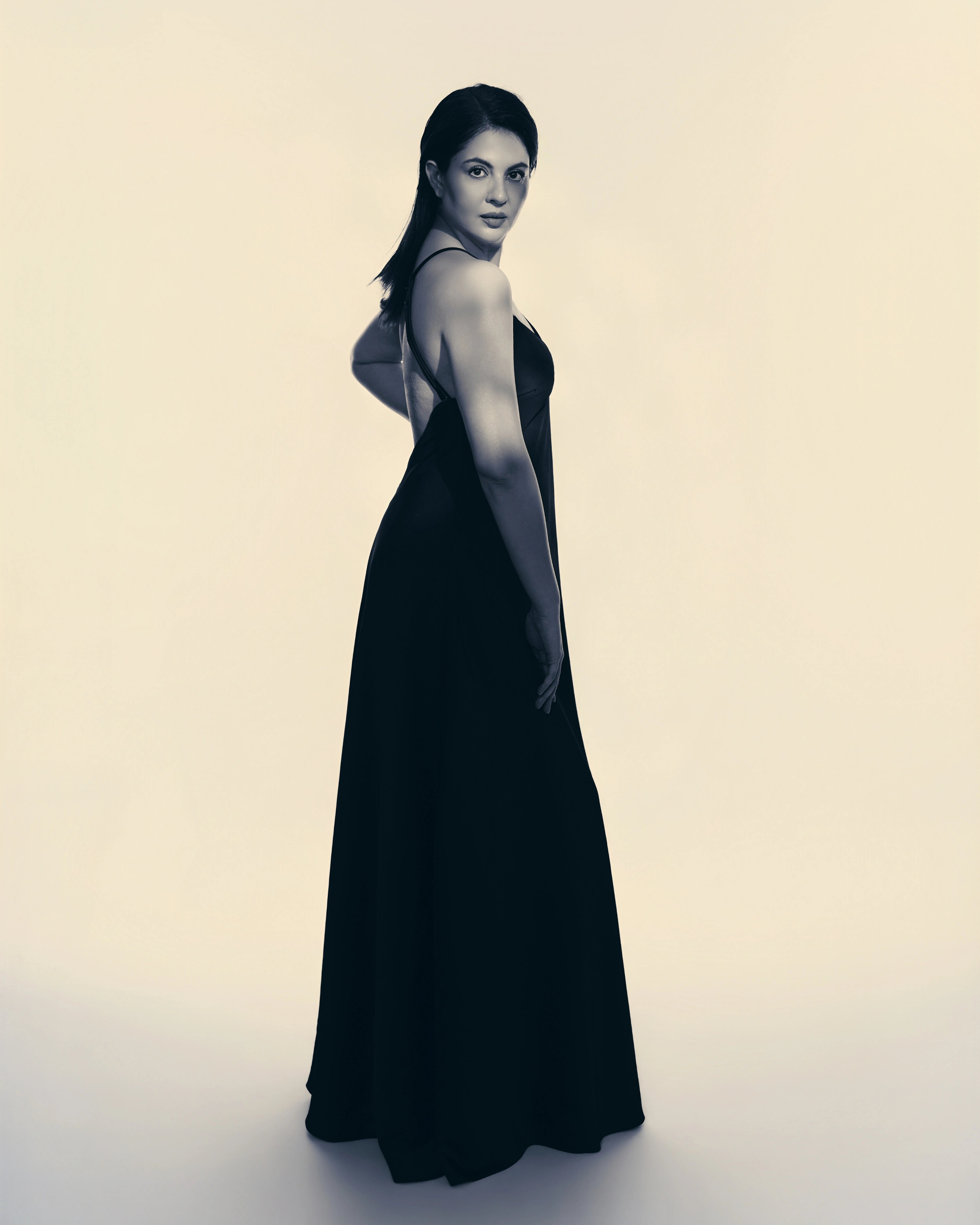 Black Satin Silk Dress