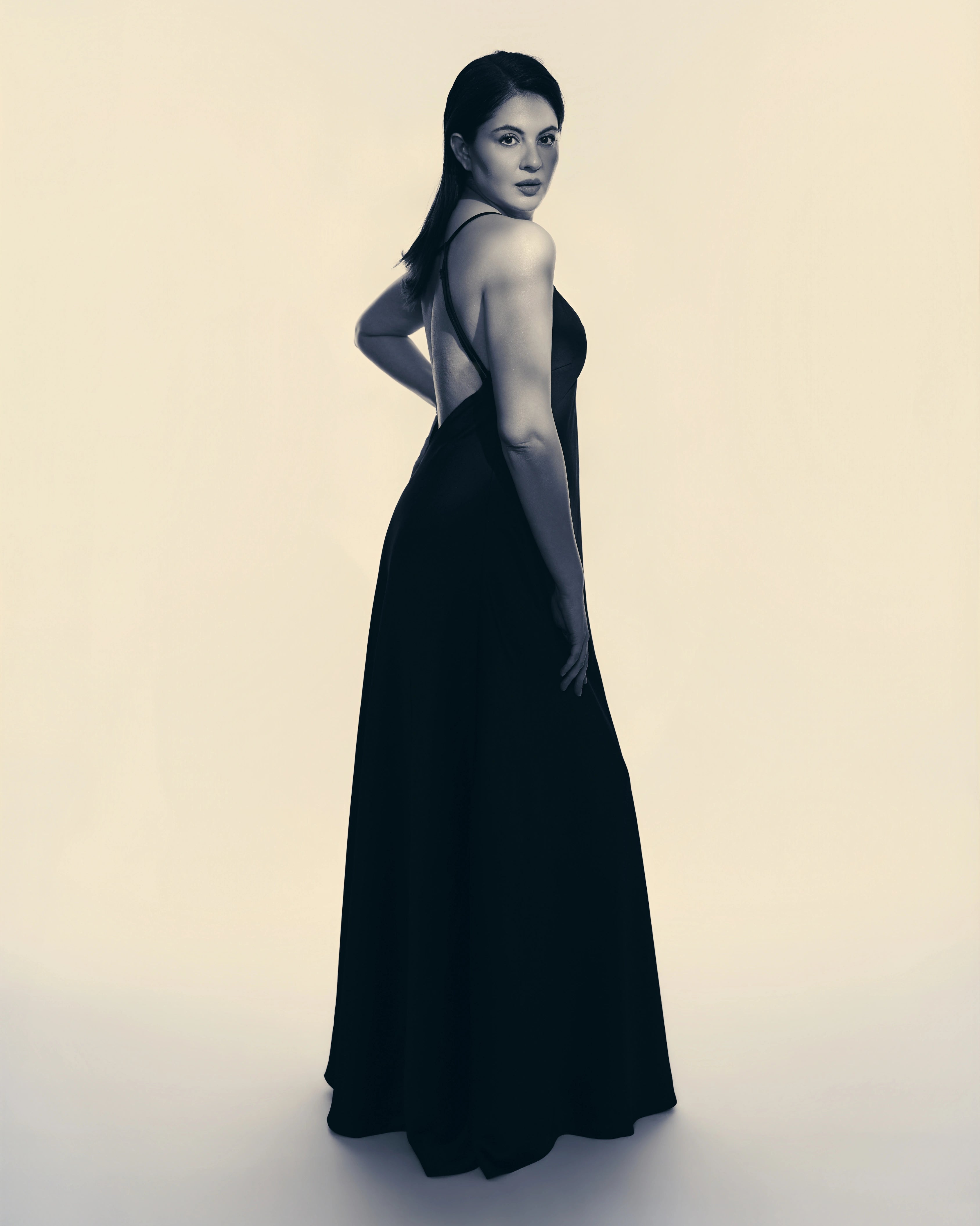 Black Satin Silk Dress