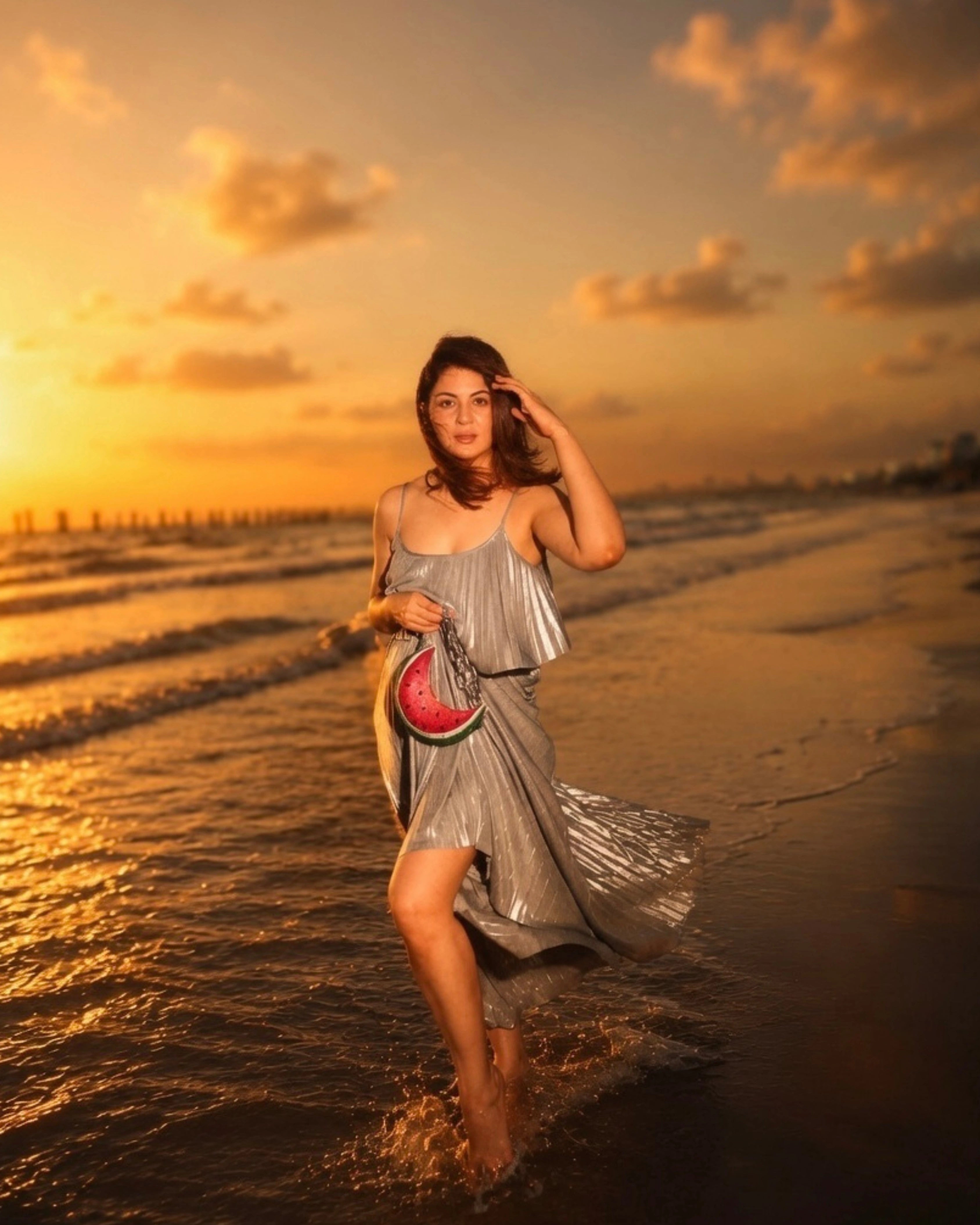 Silver Lame Fabric Dress