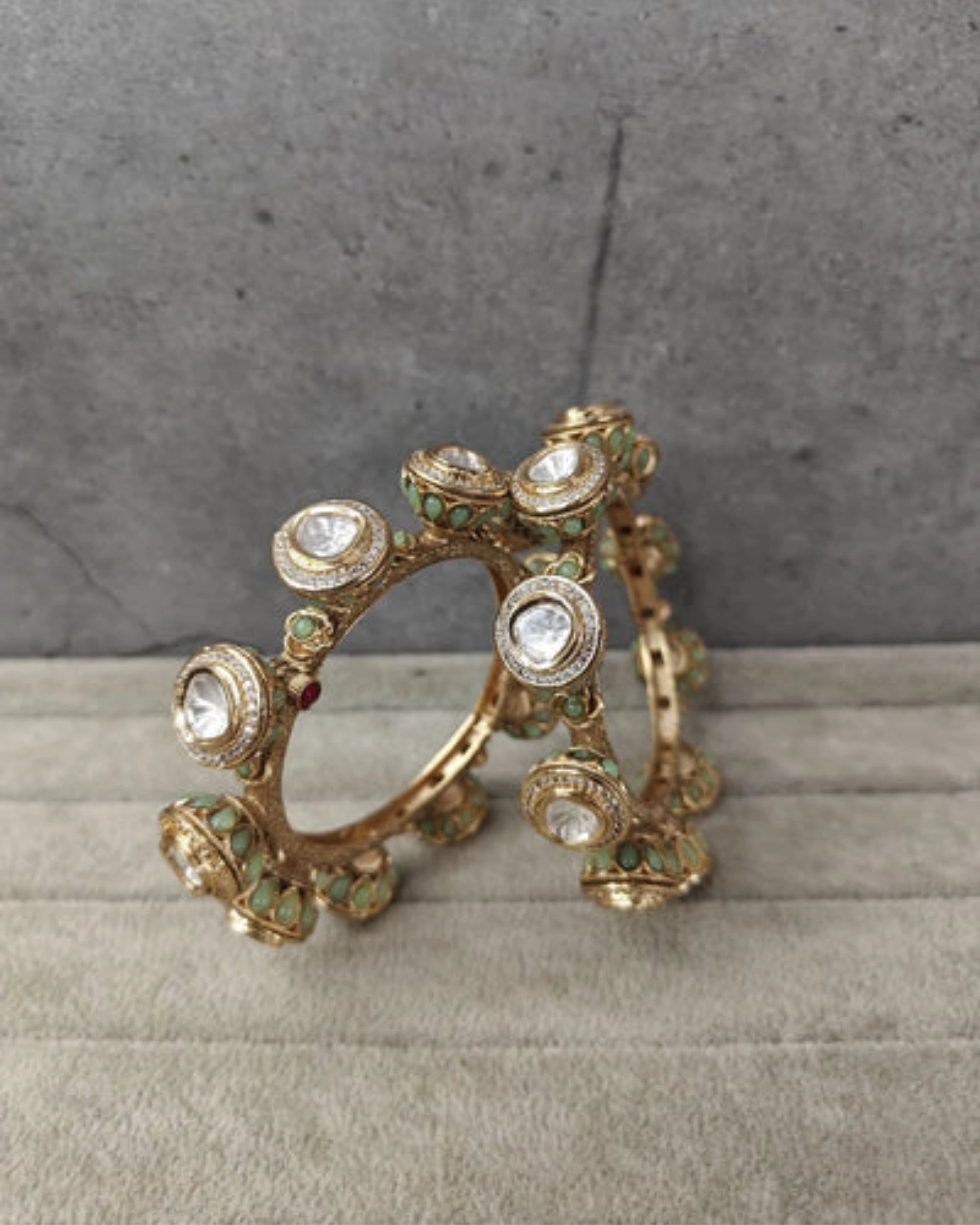 Gold and Polki Single Kada