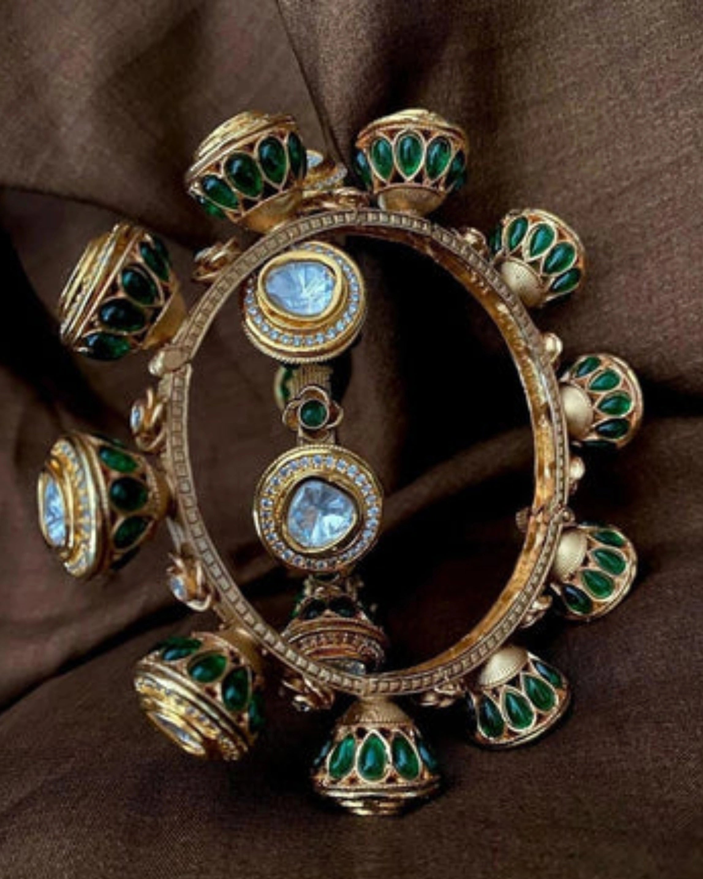 Gold and Polki Single Kada