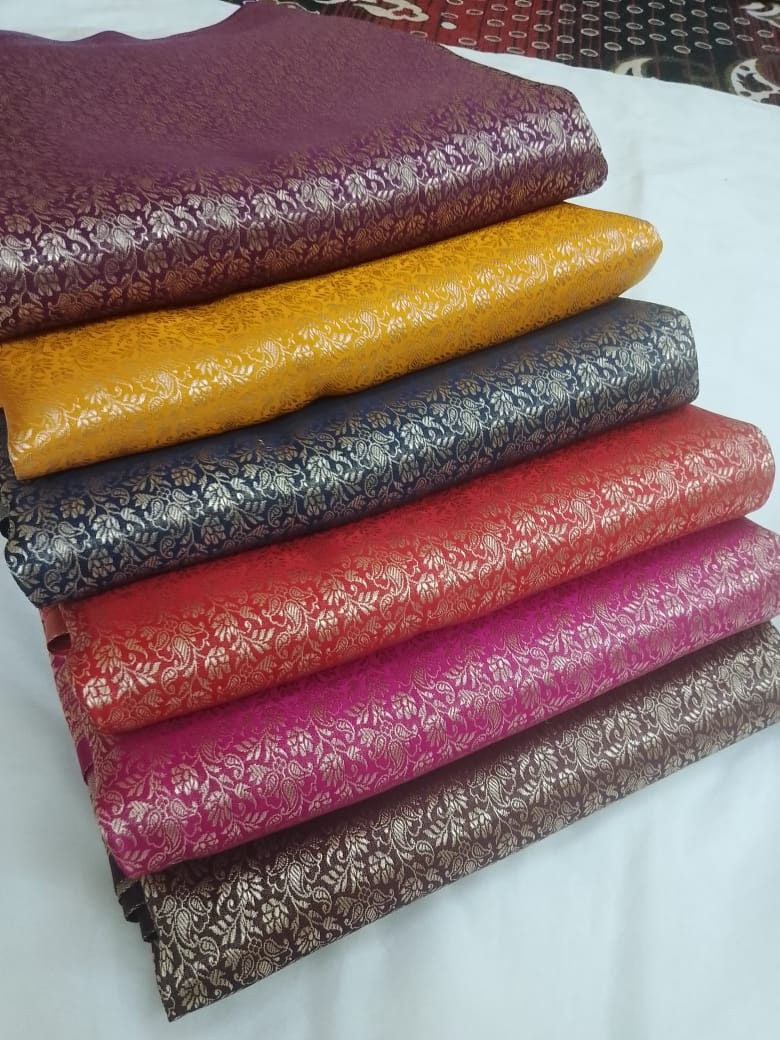 Red Banarasi Silk Saree With All Over Flower Work and Matching Blouse